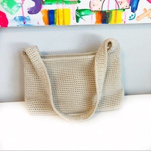 THE SAK BEIGE CROCHET SHOULDER BAG
